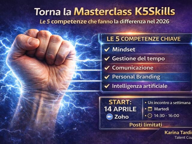 A grande richiesta ritorna la seconda edizione della Masterclass Key5Skills