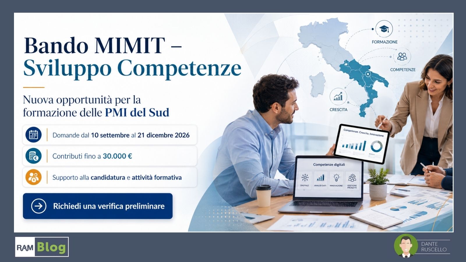 Bando MIMIT: nuova opportunità per la formazione delle PMI del Sud
