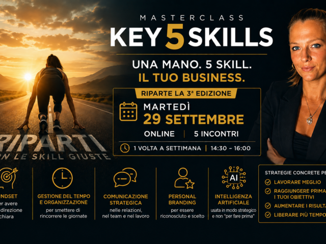 Masterclass Key5Skills: il 29 settembre riparte la 3ª edizione